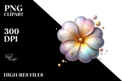 Wooden Primrose in Material with Golden Insertions | Product Image 1