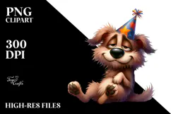 Goofy Dog with Party Hat PNG Product Image 2