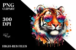 Quirky Tiger,Colorful Sticker | Clipart Product Image 3
