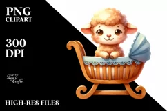 Smiling Colorful Baby Lamb Clipart Product Image 1