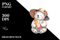 Happy Polar Bear in Beachwear PNG Product Image 2