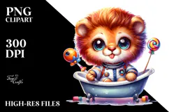Crazy Baby Lion Astronaut PNG Product Image 2