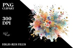 Colorful Particles Golden Foil Splash Clipart Product Image 3