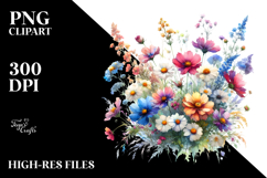 Colorful Wild Flowers PNG Product Image 2