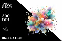 Colorful Particles Golden Foil Splash Clipart Product Image 3