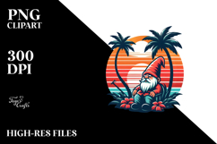 Retro Tropical Gnome Sunset PNG Product Image 2