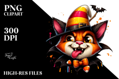 Spooky Candy Corn Cat, Transparent PNG Product Image 2