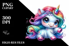 cute Baby Unicorn Playing Funny PNG Product Image 1
