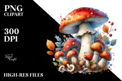 Mystical Celestial Mushroom Watercolor Splash, Transparent Product Image 3