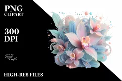 Orchid with Metallic Insertions PNG Product Image 1