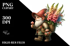 Detailed Gnome Snapdragon Bouquet | Clipart Product Image 3