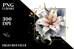 Shiny Abstract Lily PNG Product Image 2