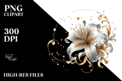 Glossy Golden Lily PNG Product Image 2