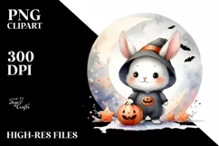 Cute Baby Rabbit Halloween PNG Product Image 1