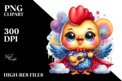 Baby Rooster with Superhero Cape PNG Product Image 2