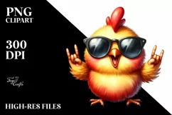 Funny Chicken Rocker Sign Clipart Product Image 3
