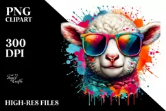 Quirky Lamb,Colorful Sticker | Clipart Product Image 3
