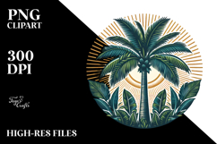 Vintage Tropical Tree Sun 20 oz Tumbler PNG Product Image 2