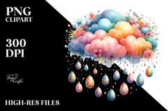 Colorful Cloud with Easter Eggs, Transparent PNG Product Image 2