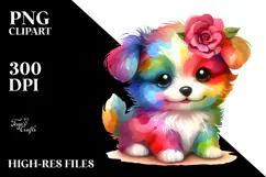 Cute Baby Dog in Style PNG Product Image 2