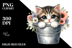 Cute Baby Cat by the Bucket, Transparent PNG Product Image 2