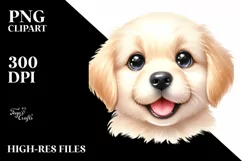 Cute Baby Golden Retriever Watercolor Product Image 1