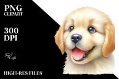 Cute Baby Golden Retriever Watercolor Product Image 1