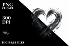Heart Paintbrush Style, Transparent PNG Product Image 2