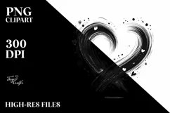 Heart Paintbrush Style, Transparent PNG Product Image 2