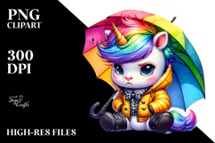 Expressive Baby Unicorn Posing PNG Product Image 2