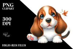 Happy Basset Hound, Transparent PNG Product Image 2
