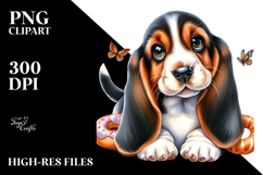 Watercolor Baby Basset Hound PNG Product Image 2