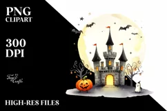 Halloween Castle Cartoon PNG Product Image 3