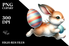 Running Bunny with Easter Egg, Transparent PNG Product Image 2