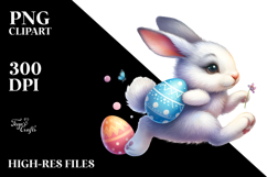Running Bunny with Easter Egg, Transparent PNG Product Image 2