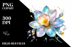 Glossy Daffodil on Transparent , Detailed PNG Product Image 1