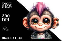 Cute Baby Monkey Watercolor Painting PNG Product Image 2