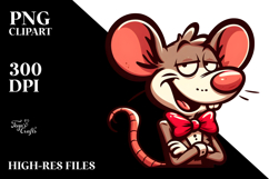 Silly Mouse with Bow Tie PNG Product Image 2