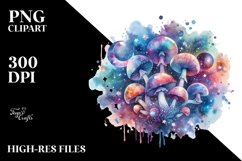 Magical Celestial Mushroom Watercolor Splash Product Image 3