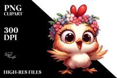 trending Chicken with Flower Crown PNG Product Image 2