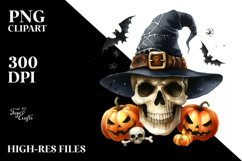 Funny Halloween Skull for Summer Clipart Product Image 2