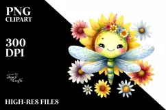 Colorful Cute Baby Dragonfly | Clipart Product Image 3