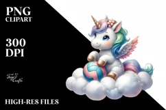 Baby Unicorn Playing Volleyball on Cloud | Sublimation Product Image 3