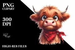 Shy Highland Cow, Transparent PNG Product Image 3