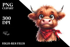 Shy Highland Cow, Transparent PNG Product Image 2