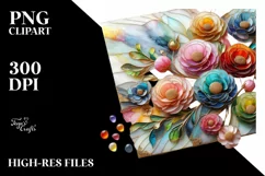 Watercolor Luxury Flower Splash Clipart Product Image 1