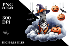 Funny Zebra with Halloween Costume PNG Product Image 2