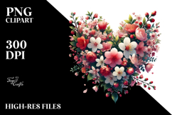 Digital Painting Heart of Spring Flowers PNG Product Image 2