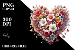 Spring Heart with Flowers, Transparent PNG Product Image 2