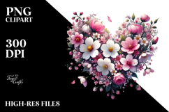 Digital Painting Heart of Spring Flowers PNG Product Image 2
